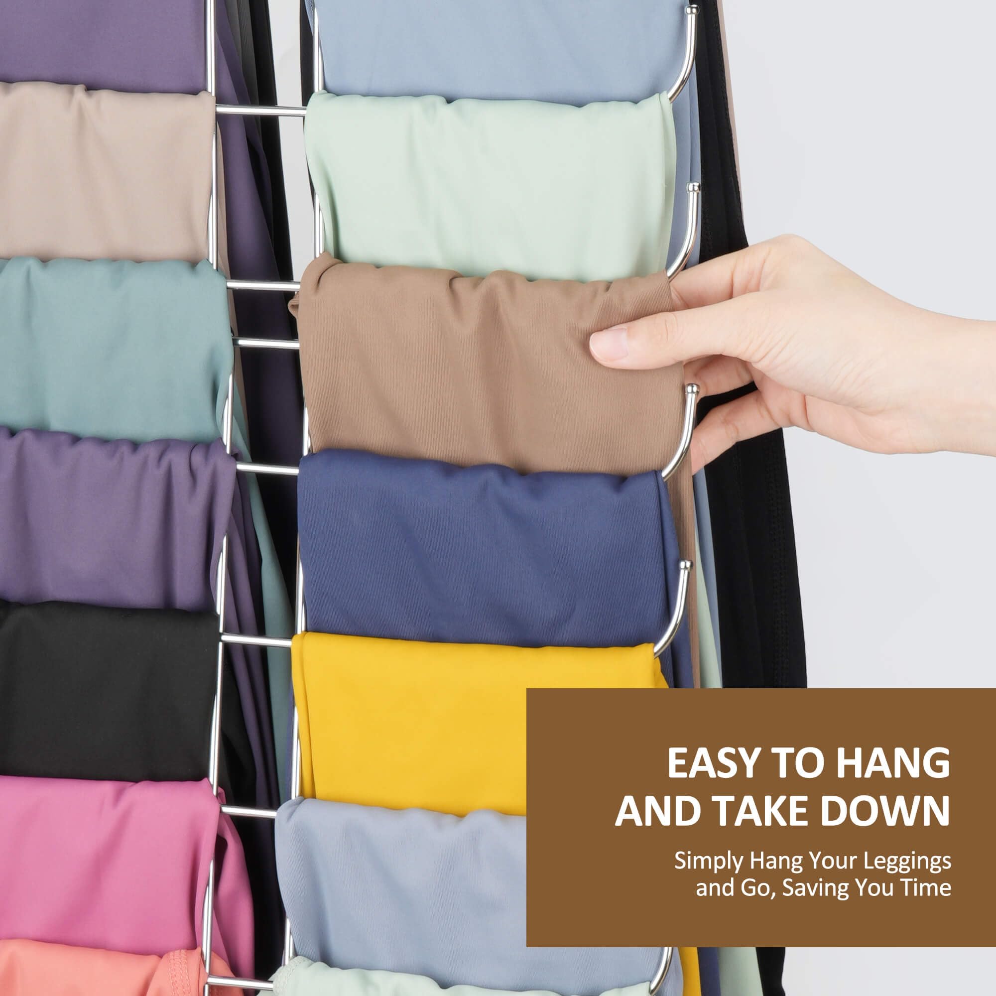 Foto 6 | Organizador De Leggings Zedodier Para Colgar En El Armario, Paquete De 2 Unidades, Color Plateado - Venta Internacional.