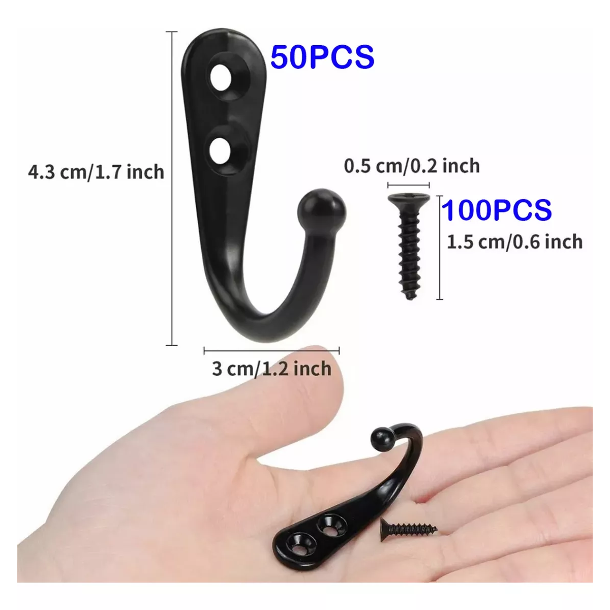 Foto 3 pulgar | 50 Pcs Gancho Perchero Colgador Pared Organizador Eo Safe Imports Esi-17514 Negro