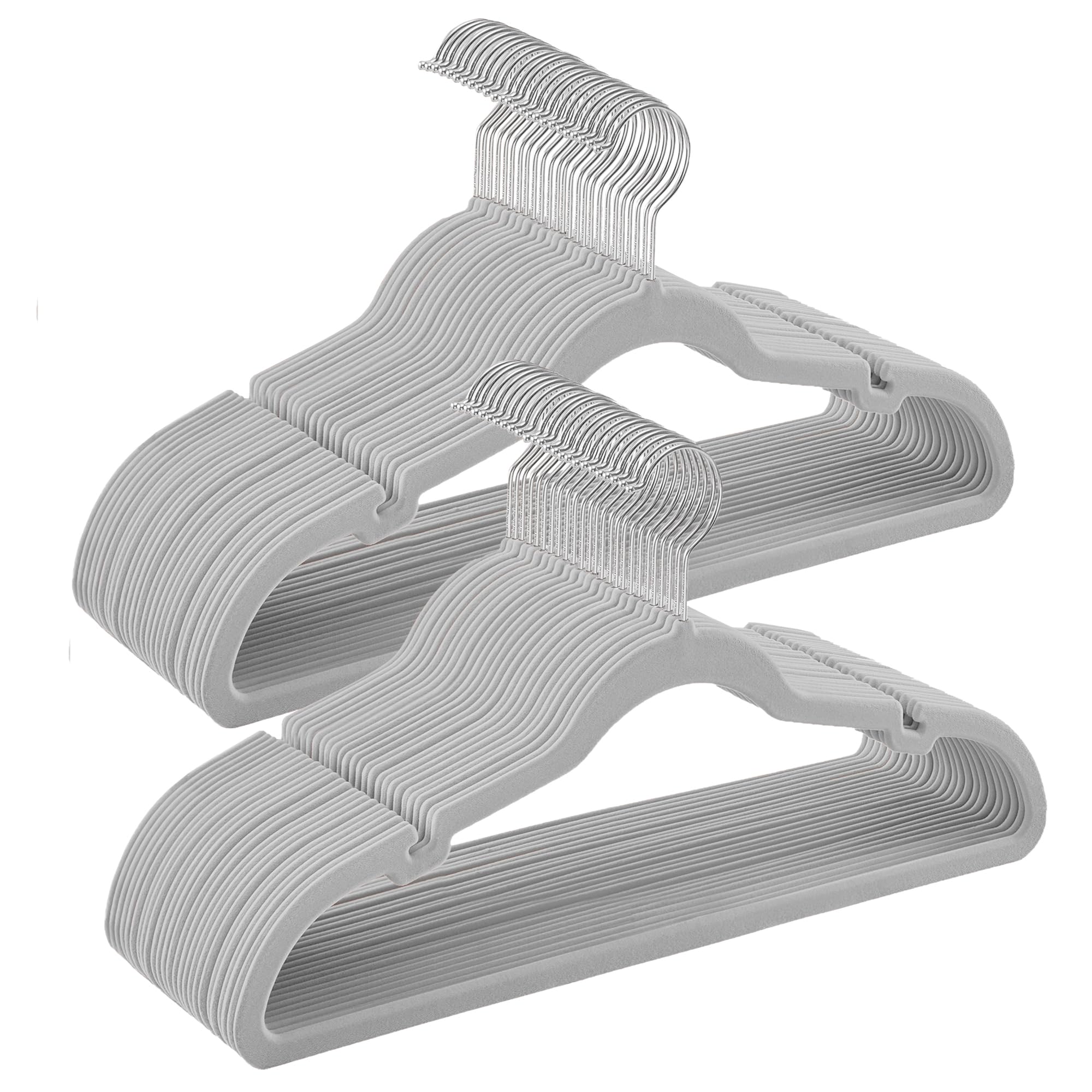 Perchas De Terciopelo Songmics Ucrf029g50, Paquete De 50 Unidades, Color Gris Tórtola - Venta Internacional.