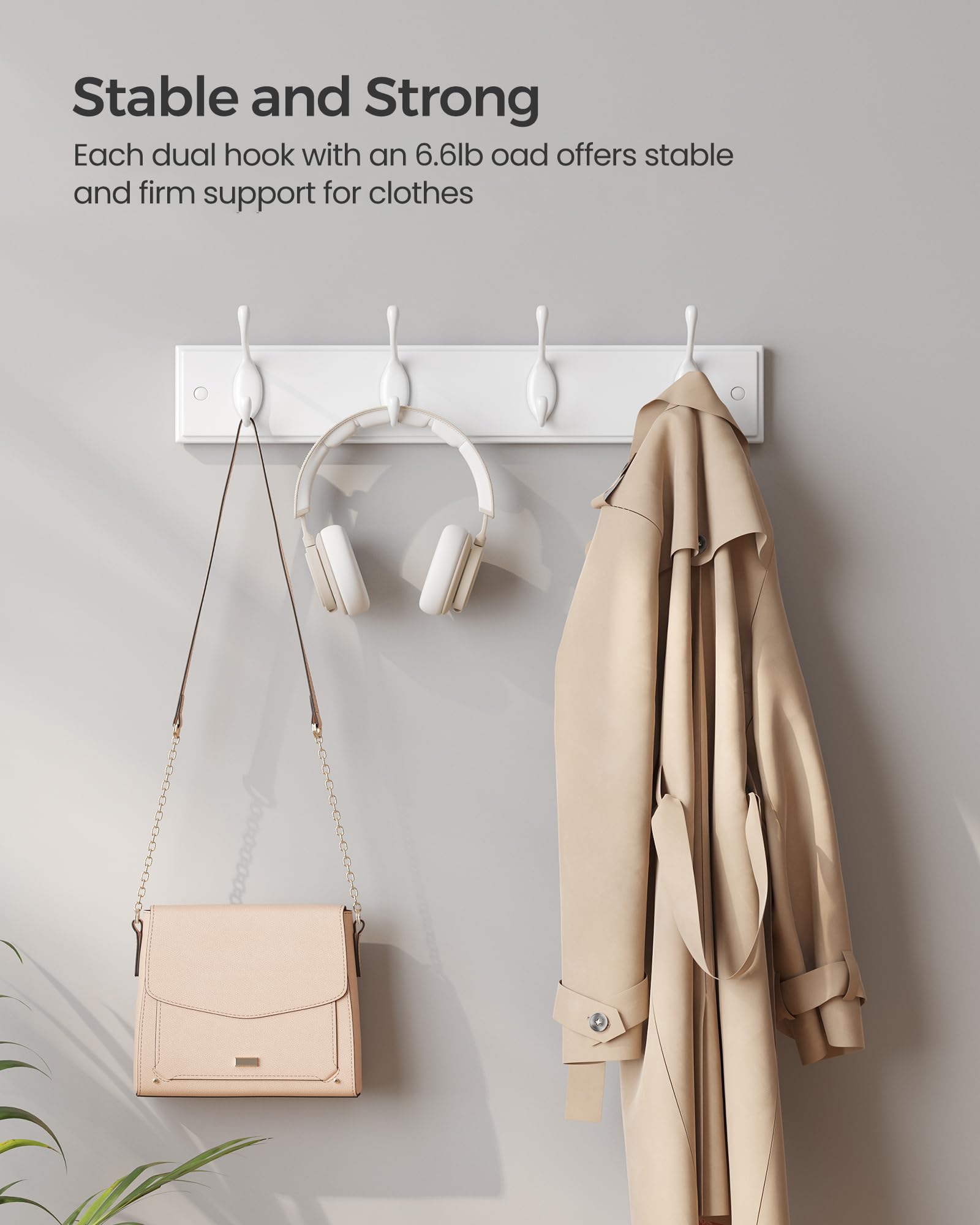 Foto 5 pulgar | Perchero de Pared Songmics con 8 Ganchos Dobles - Venta Internacional