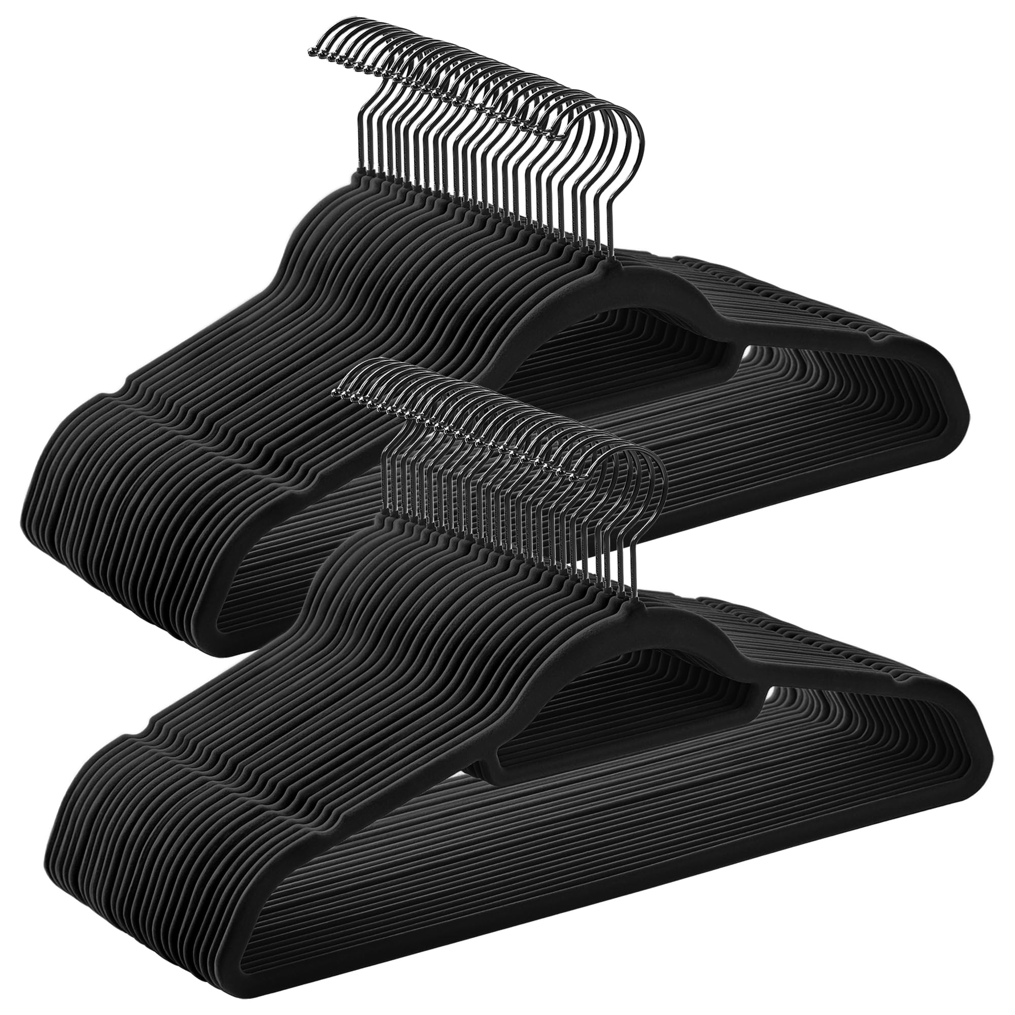 Colgador De Ropa Songmics De Terciopelo, 50 Unidades, Tinta Antideslizante, Color Negro - Venta Internacional.