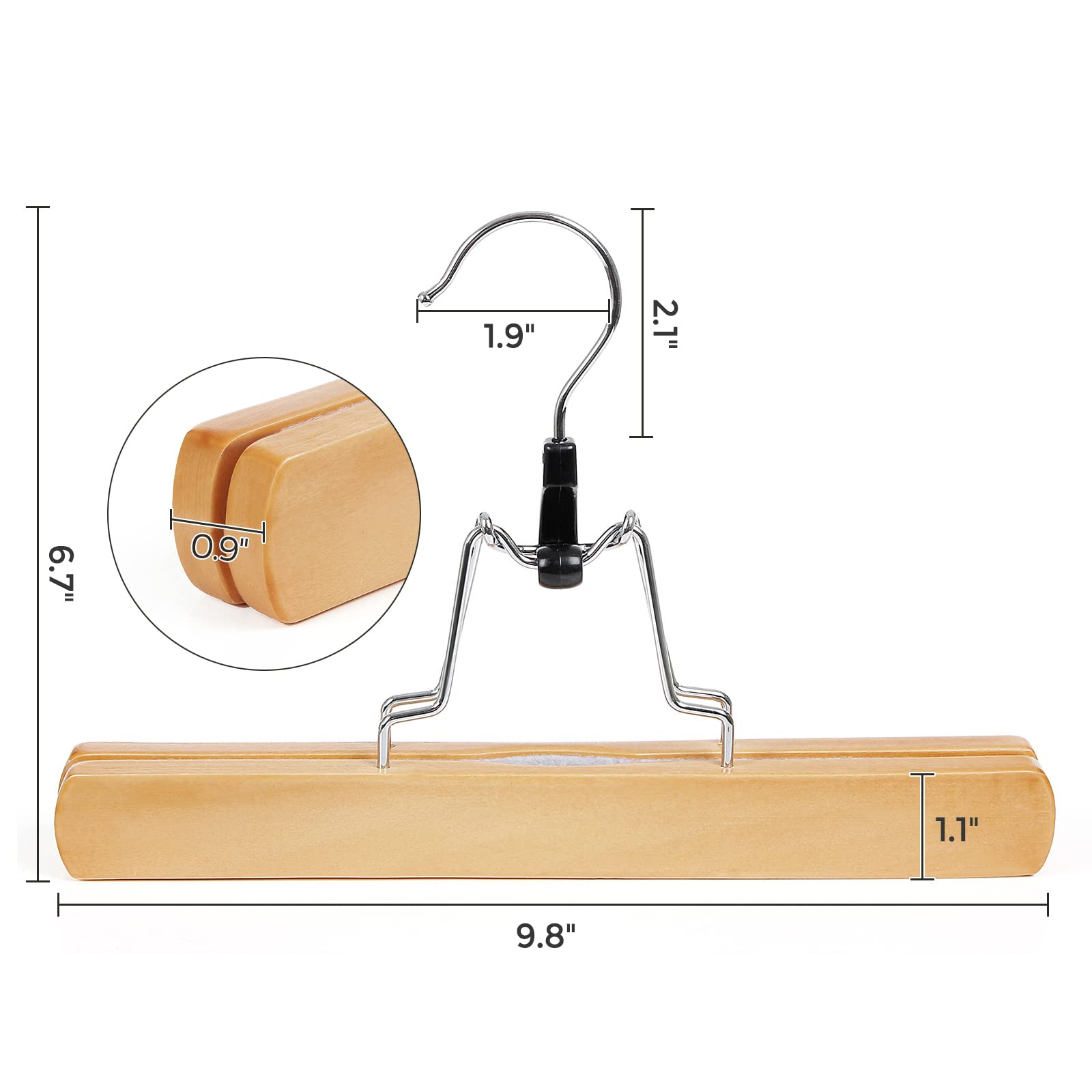 Foto 7 pulgar | Perchas De Madera Para Pantalones Songmics De Madera Maciza De Primera Calidad, Paquete De 12 - Venta Internacional.