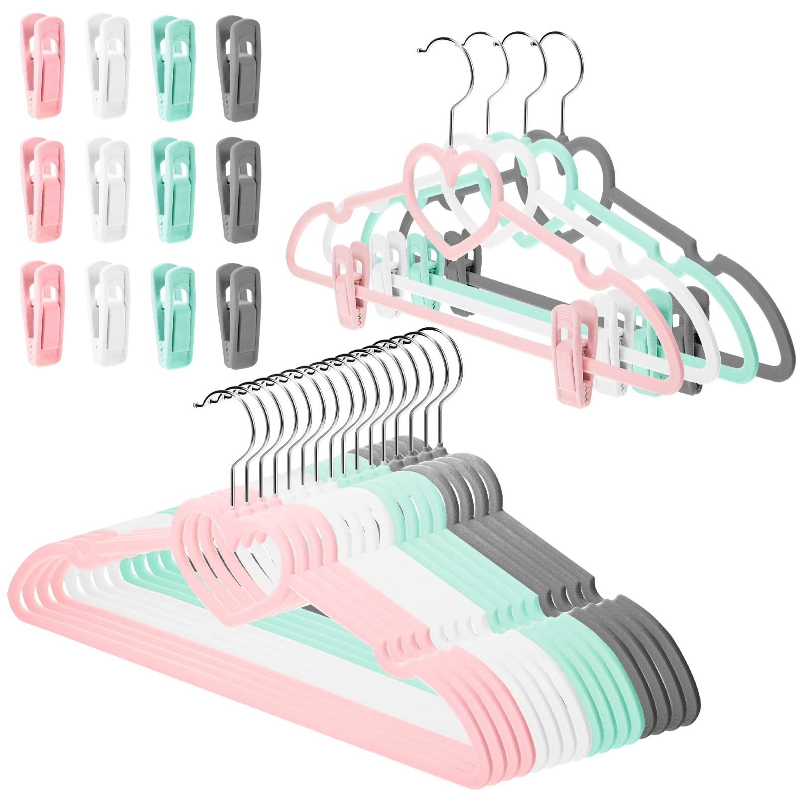 Perchas De Terciopelo Tessco, 20 Unidades Con Clips Antideslizantes - Venta Internacional.