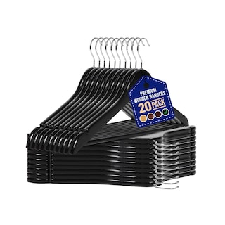 Foto 1 | Juego De Perchas De Madera Lifemaster, 20 Piezas, Antideslizantes, Color Negro - Venta Internacional.