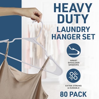 Foto 2 | Set De Colgador De Ropa Lifemaster De Plástico, 80 Piezas, Color Blanco - Venta Internacional.