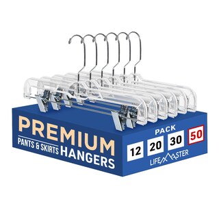 Foto 1 | Perchas De Plástico Lifemaster, 50 Unidades, 14 Pulgadas, Transparentes, Antideslizantes - Venta Internacional.