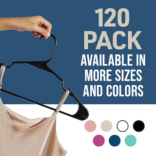 Foto 5 | Set De Perchas Para Ropa Lifemaster De Plástico, 120 Piezas, Color Negro - Venta Internacional.