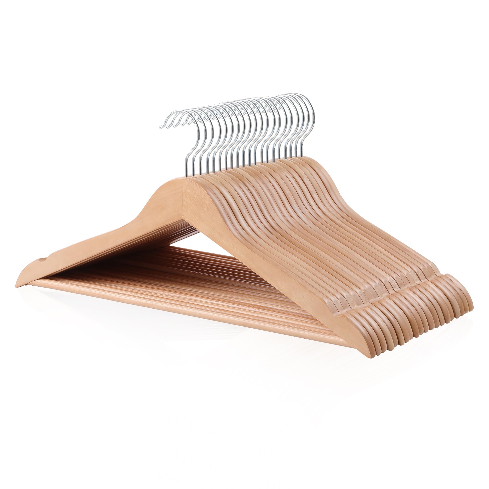 Foto 2 pulgar | Perchas Para Ropa Amazon Basics Wood Suit Natural, Paquete De 20 - Venta Internacional.