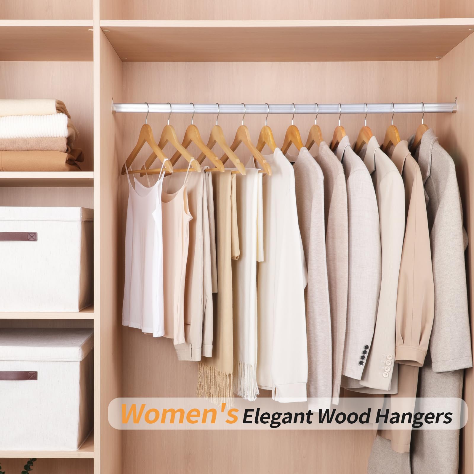 Foto 6 pulgar | Perchas Para Ropa Amazon Basics Wood Suit Natural, Paquete De 20 - Venta Internacional.
