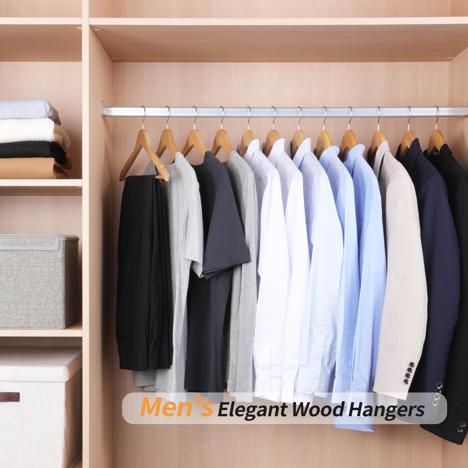 Foto 7 pulgar | Perchas Para Ropa Amazon Basics Wood Suit Natural, Paquete De 20 - Venta Internacional.