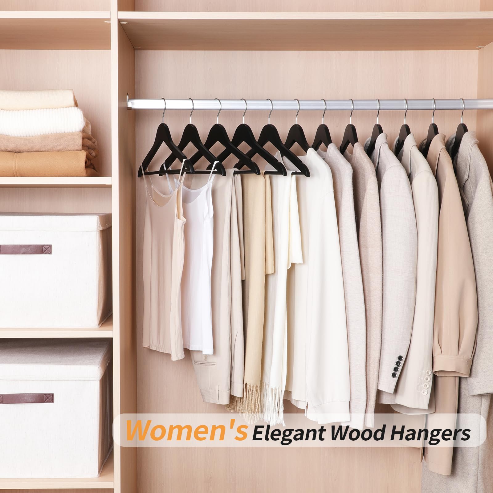 Foto 5 | Perchas Para Ropa Amazon Basics, Traje De Madera, Paquete De 30 Unidades, Color Negro - Venta Internacional.