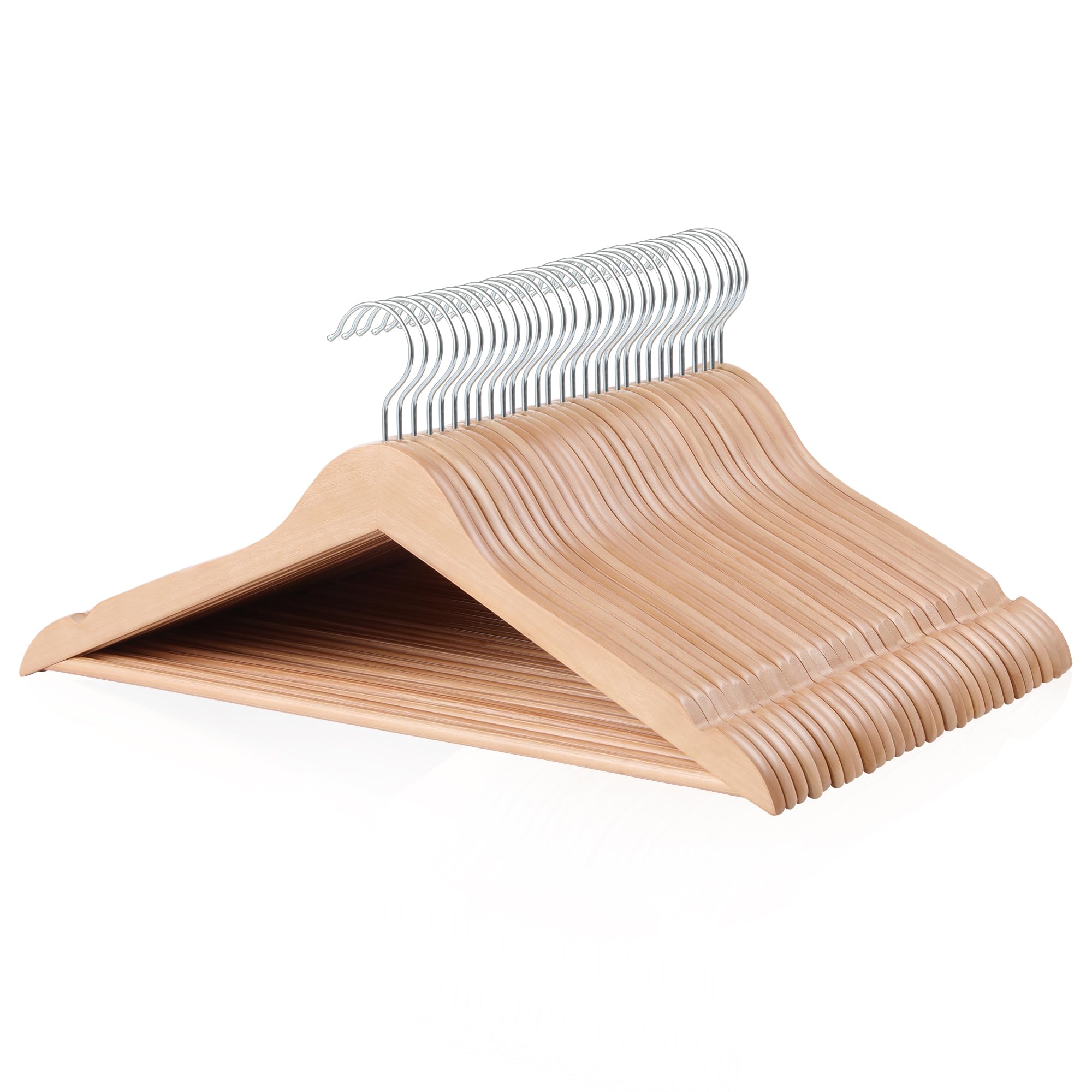Foto 1 | Perchas Para Ropa Amazon Basics, Traje De Madera, 30 Unidades, Color Natural - Venta Internacional.