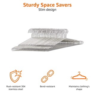 Foto 3 | Perchas De Ropa Amazon Basics De Acero Inoxidable, Paquete De 50 - Venta Internacional.