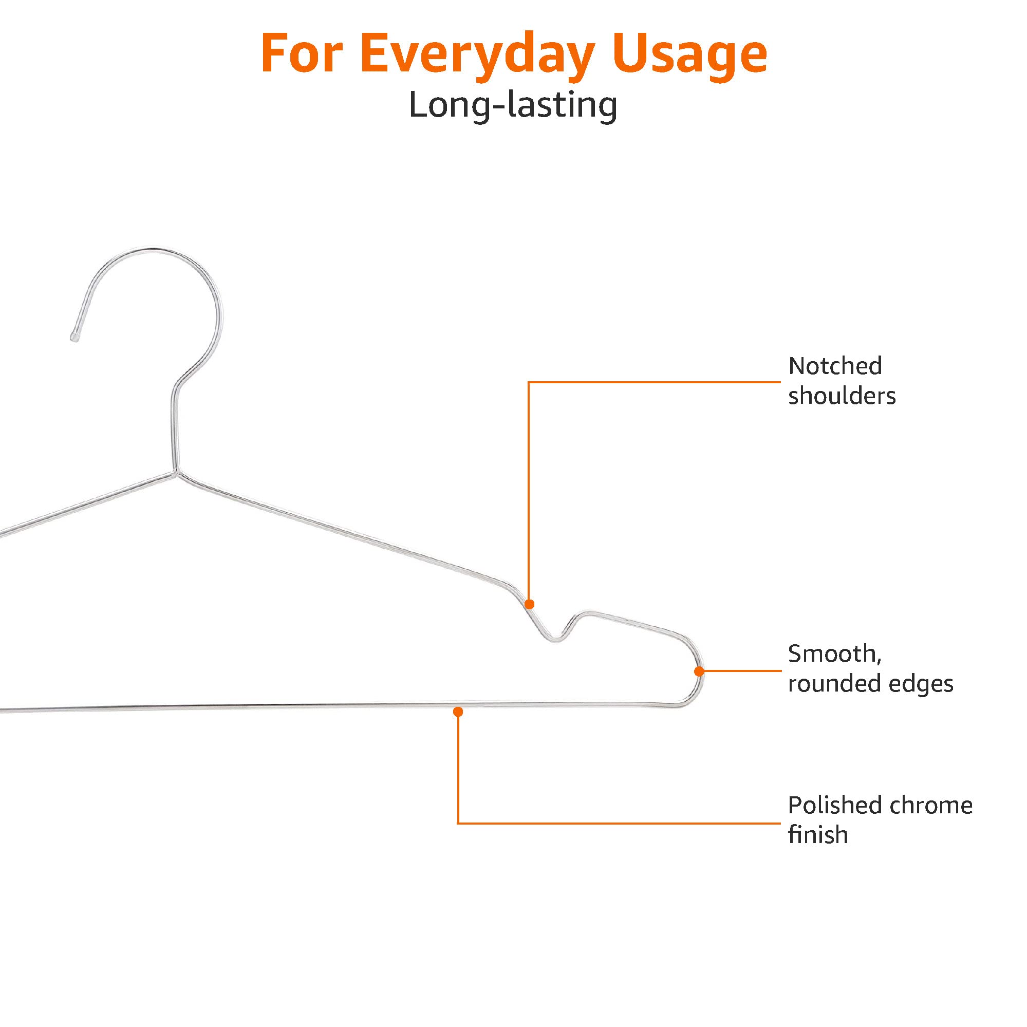 Foto 4 | Perchas De Ropa Amazon Basics De Acero Inoxidable, Paquete De 50 - Venta Internacional.
