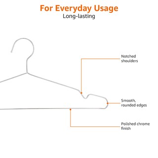 Foto 4 | Perchas De Ropa Amazon Basics De Acero Inoxidable, Paquete De 50 - Venta Internacional.