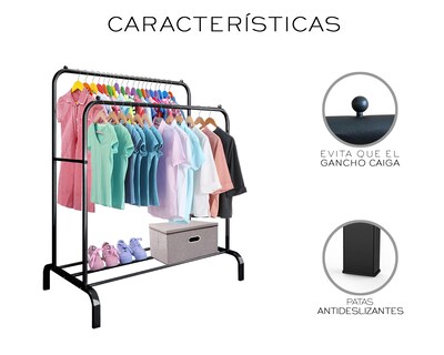 Foto 4 | Perchero Organizador Color Negro De Piso Para Ropa Basitex