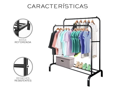 Foto 5 | Perchero Organizador Color Negro De Piso Para Ropa Basitex