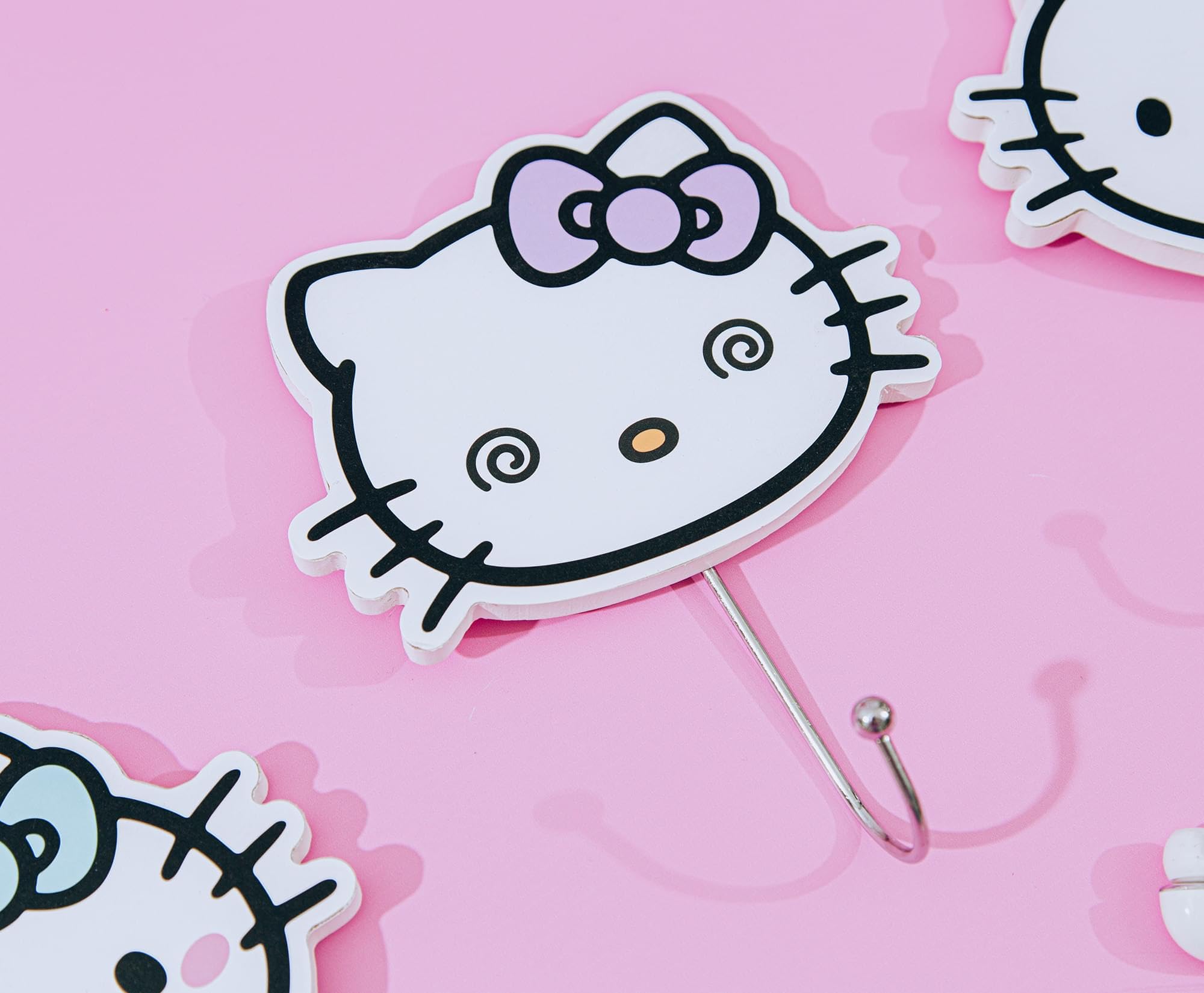 Foto 5 pulgar | Perchero Con Ganchos De Pared Con Forma De Lazo Hello Kitty - Venta Internacional.