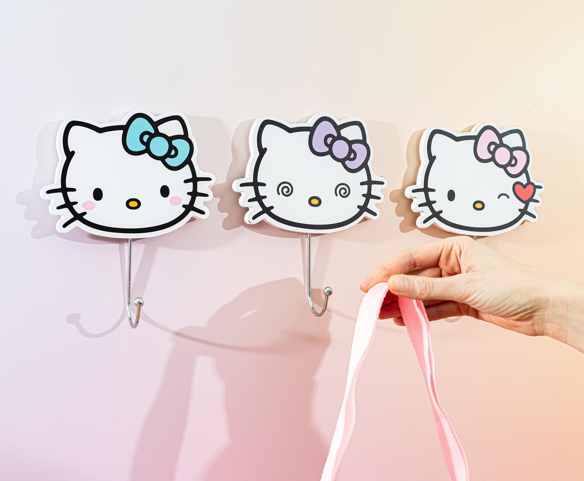 Foto 8 pulgar | Perchero Con Ganchos De Pared Con Forma De Lazo Hello Kitty - Venta Internacional.