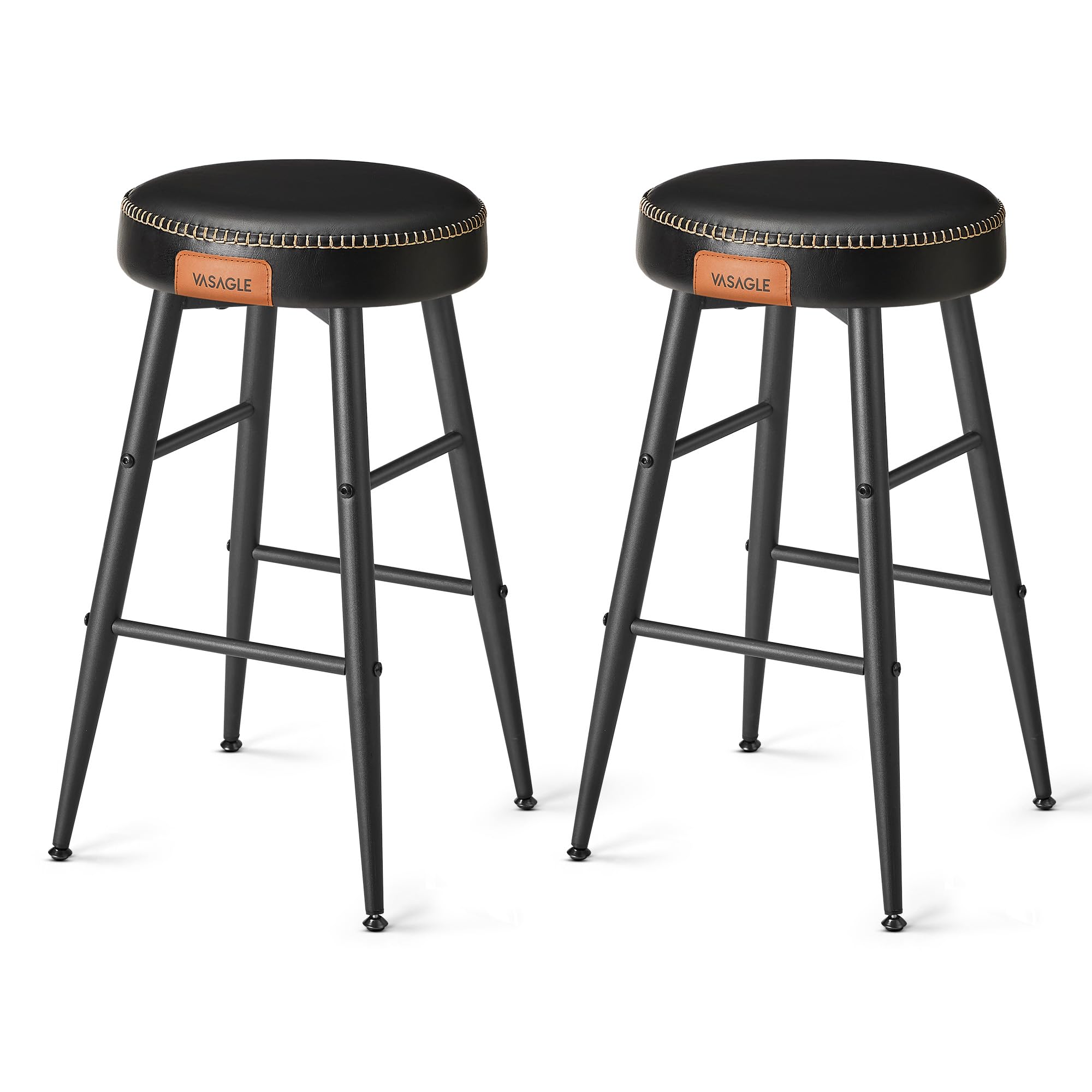 Vasagle Ekho Colección - Juego De 2 Taburetes De Bar, Bancos De Cocina, Taburetes De Desayuno, Cuero Sintético Con