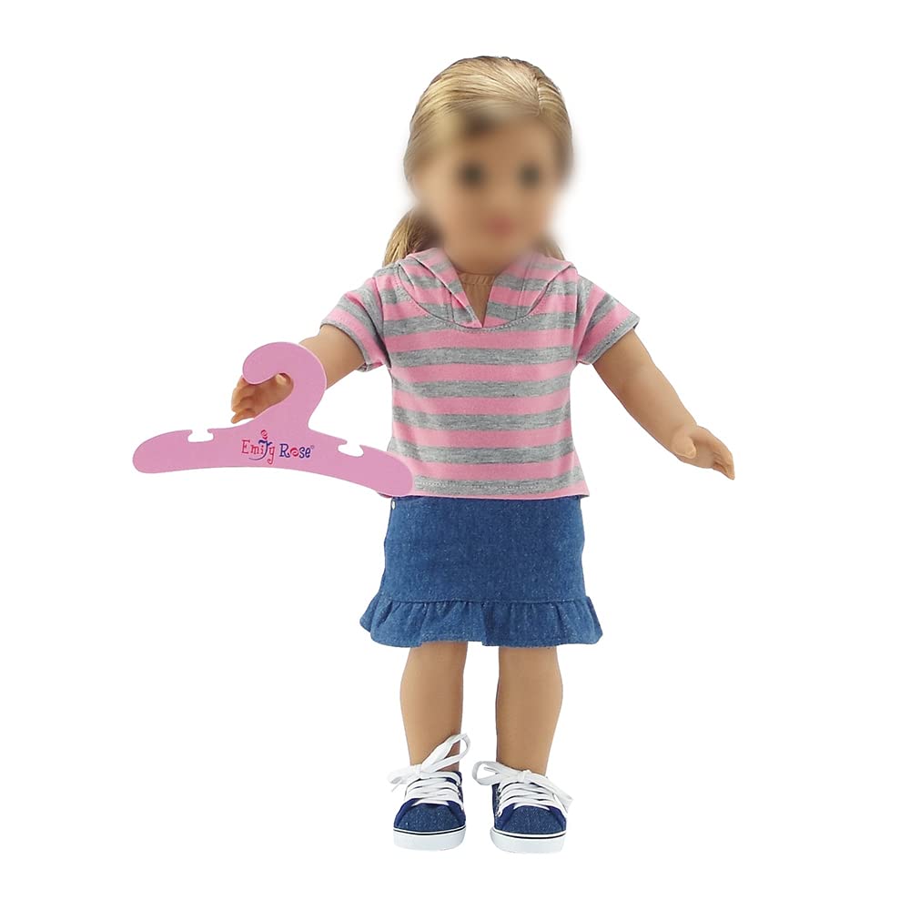 Foto 3 | Perchas Para Ropa De Muñecas Emily Rose Value, Paquete De 5 Unidades, Madera Rosa, 18 Cm - Venta Internacional.