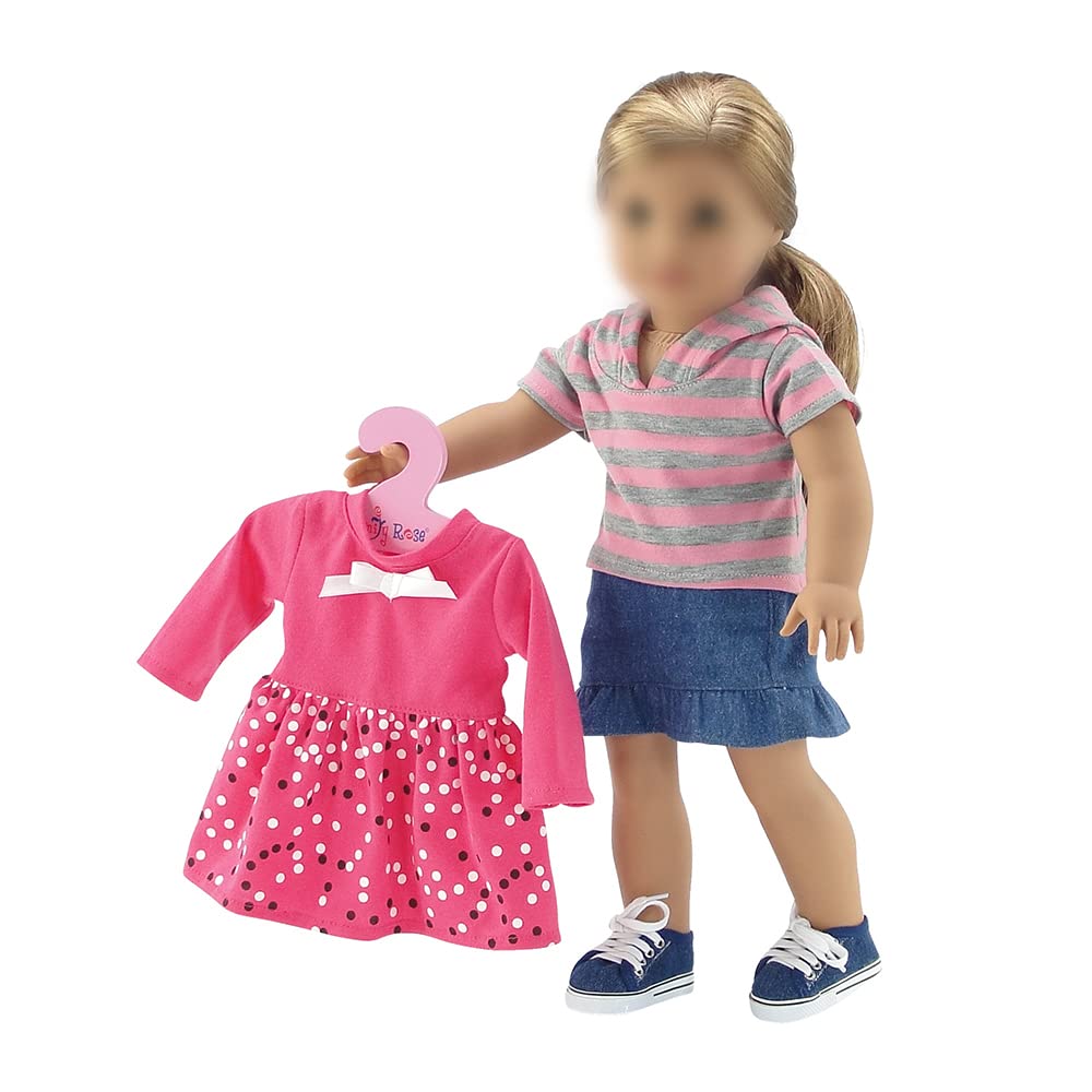 Foto 5 | Perchas Para Ropa De Muñecas Emily Rose Value, Paquete De 5 Unidades, Madera Rosa, 18 Cm - Venta Internacional.