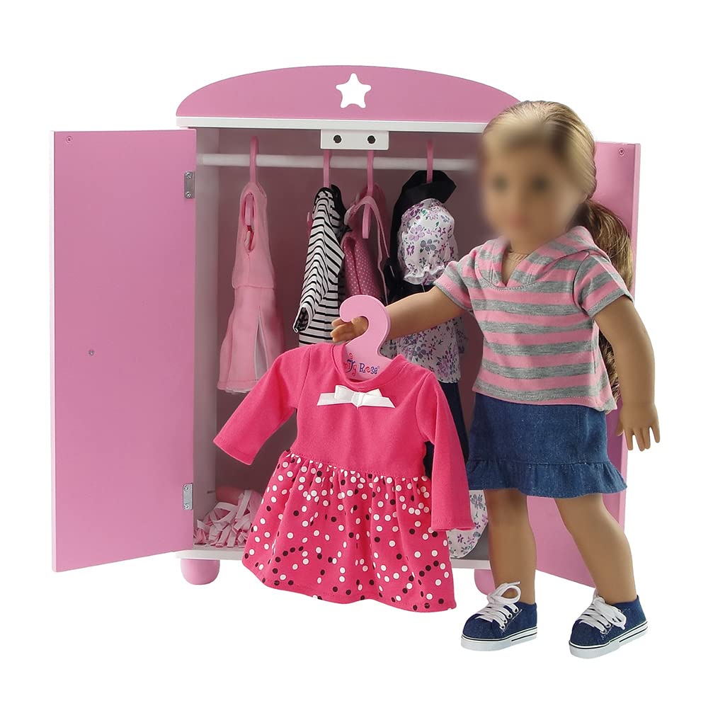 Foto 6 | Perchas Para Ropa De Muñecas Emily Rose Value, Paquete De 5 Unidades, Madera Rosa, 18 Cm - Venta Internacional.