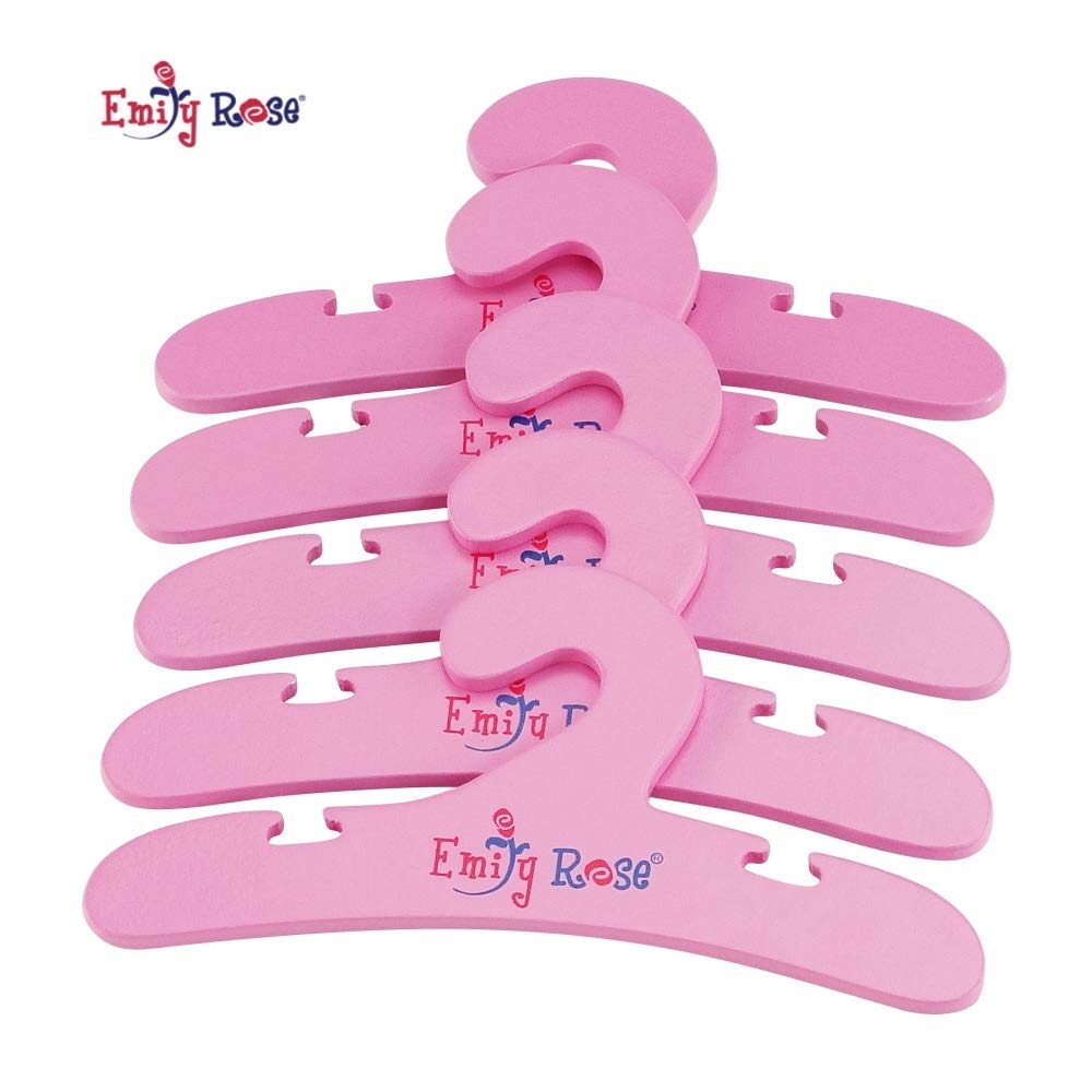 Foto 7 | Perchas Para Ropa De Muñecas Emily Rose Value, Paquete De 5 Unidades, Madera Rosa, 18 Cm - Venta Internacional.