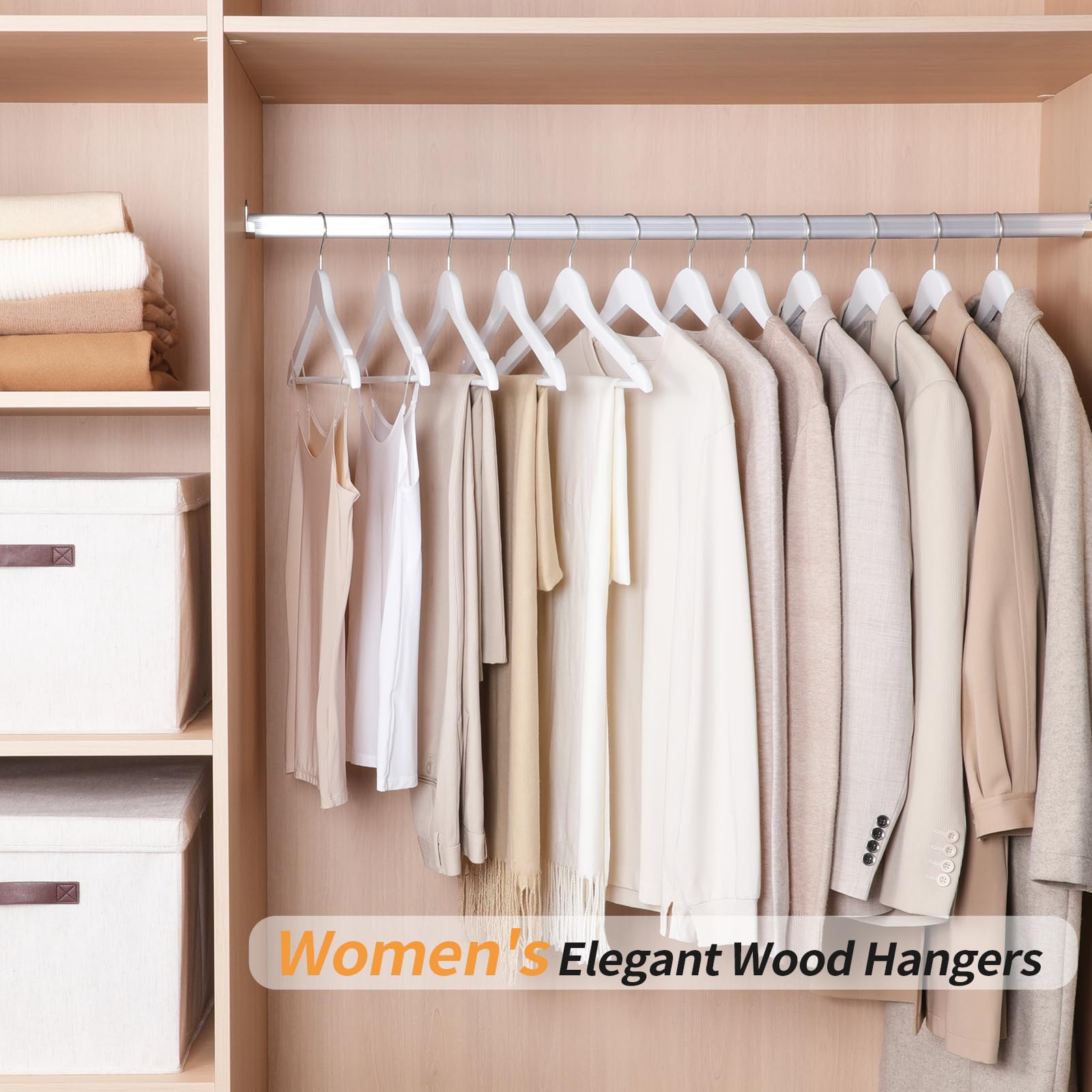 Foto 6 pulgar | Perchas Para Ropa Amazon Basics, Traje De Madera, Paquete De 30 Unidades, Color Blanco - Venta Internacional.
