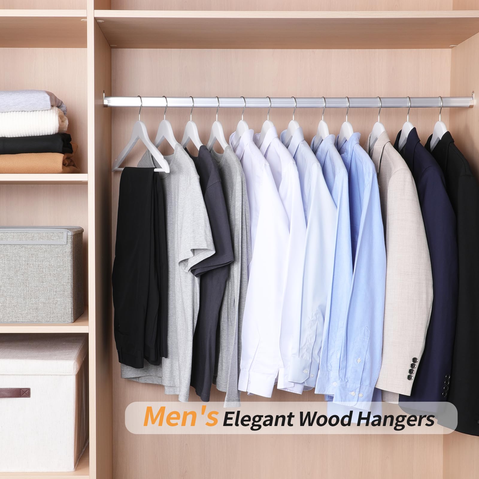 Foto 6 | Perchas Para Ropa Amazon Basics, Traje De Madera, Paquete De 30 Unidades, Color Blanco - Venta Internacional.