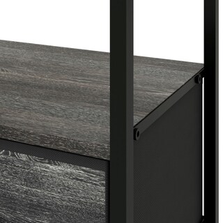 Foto 2 | Organizador Con 2 Cajones, Perchero Y Ruedas Mu:4life 5l-7189-on Oak Negro De Estructura Metal Y Cajones De Tela