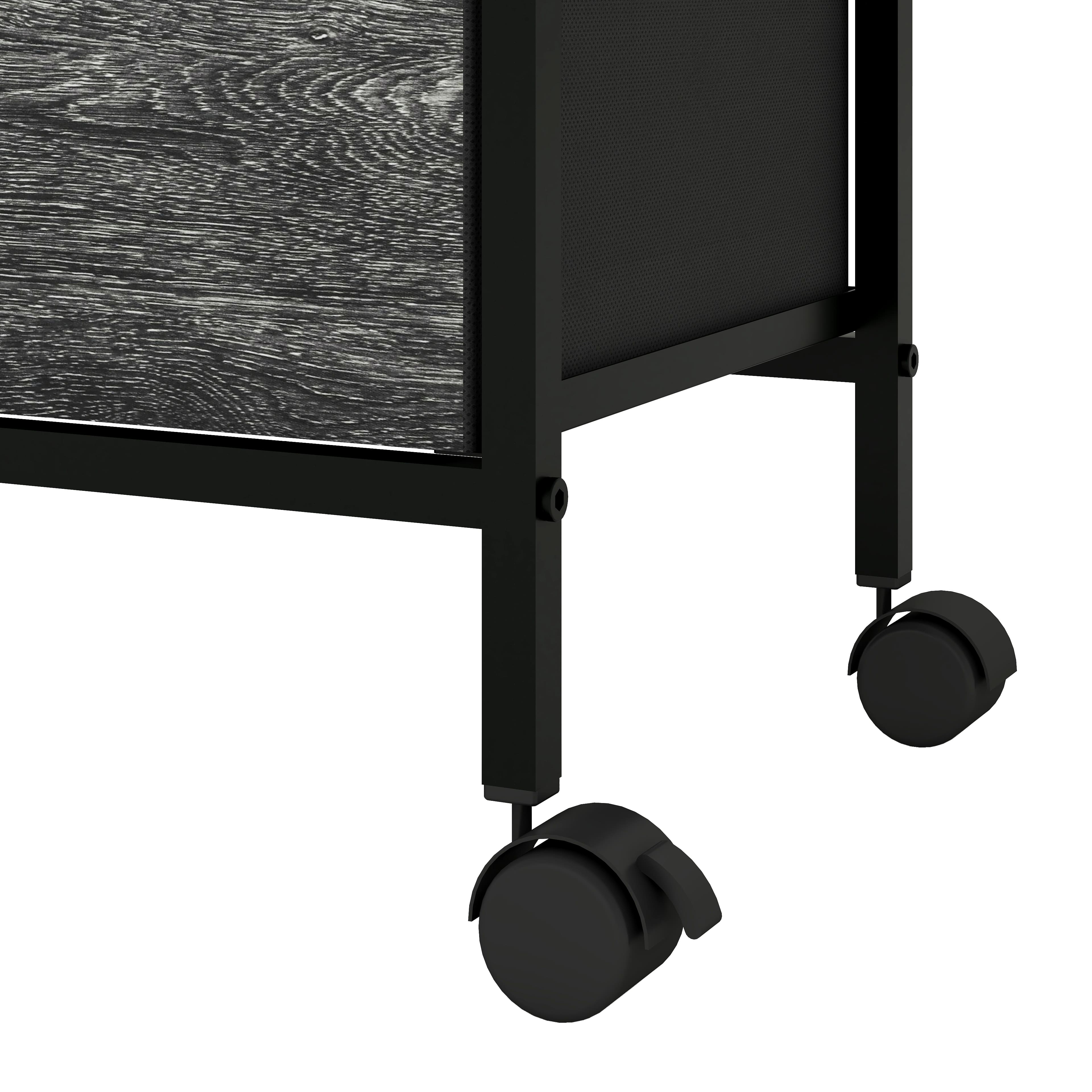 Foto 4 pulgar | Organizador Con 2 Cajones, Perchero Y Ruedas Mu:4life 5l-7189-on Oak Negro De Estructura Metal Y Cajones De Tela