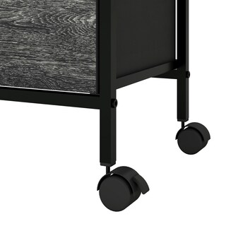 Foto 3 | Organizador Con 2 Cajones, Perchero Y Ruedas Mu:4life 5l-7189-on Oak Negro De Estructura Metal Y Cajones De Tela