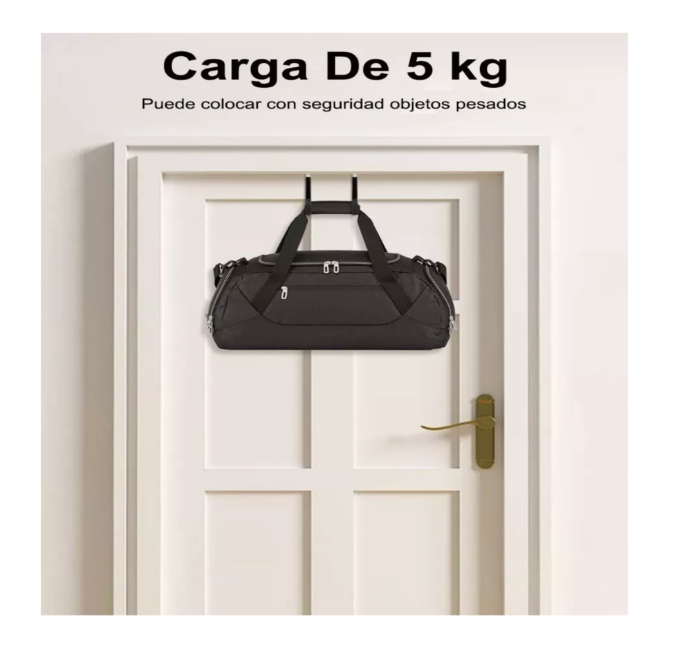 Foto 5 pulgar | Ganchos Para Colgar De Puerta Para Ropa/sombrero 6 Pcs Negro/plata Belug