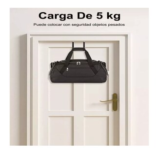 Foto 4 | Ganchos Para Colgar De Puerta Para Ropa/sombrero 6 Pcs Negro/plata Belug