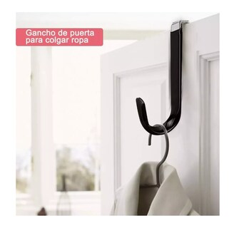 Foto 5 | Ganchos Para Colgar De Puerta Para Ropa/sombrero 6 Pcs Negro/plata Belug