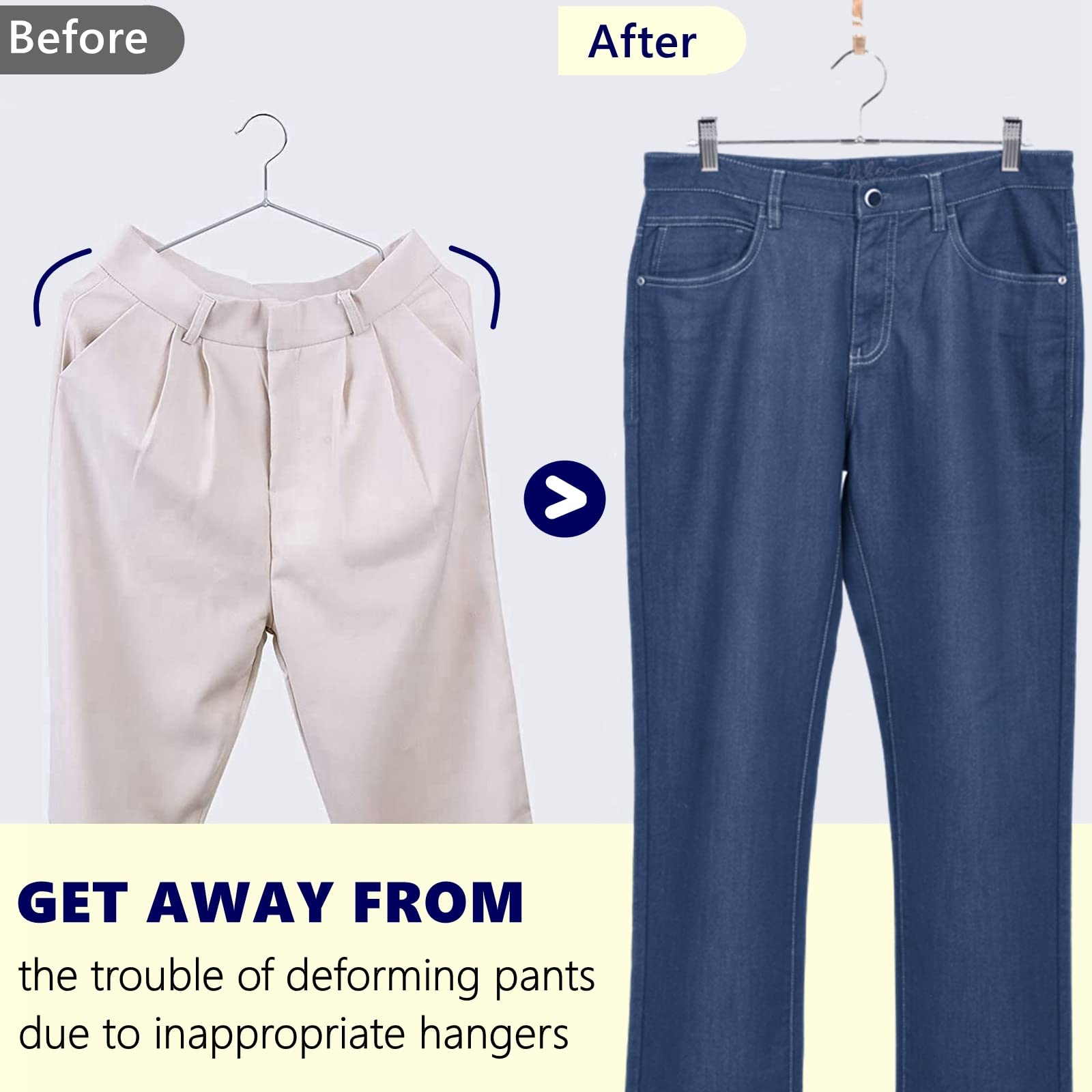 Foto 5 | Perchas Para Pantalones Amber Home De Metal Con Clips, 50 Unidades, Cromadas, 12,6 Cm - Venta Internacional.