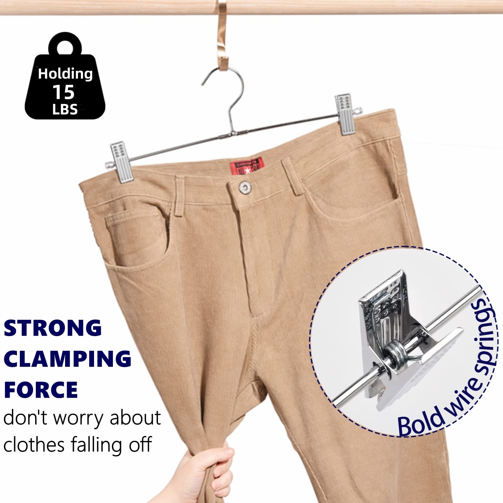 Foto 7 pulgar | Perchas Para Pantalones Amber Home De Metal Con Clips, 50 Unidades, Cromadas, 12,6 Cm - Venta Internacional.