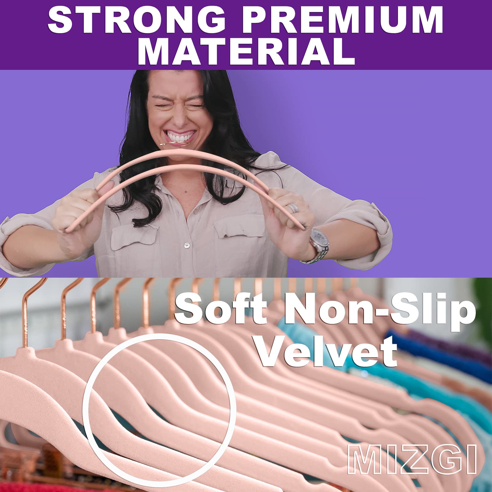 Foto 2 | Velvet Hangers Mizgi Premium (paquete De 30), Color Rosa Rubor, Muy Resistente - Venta Internacional.