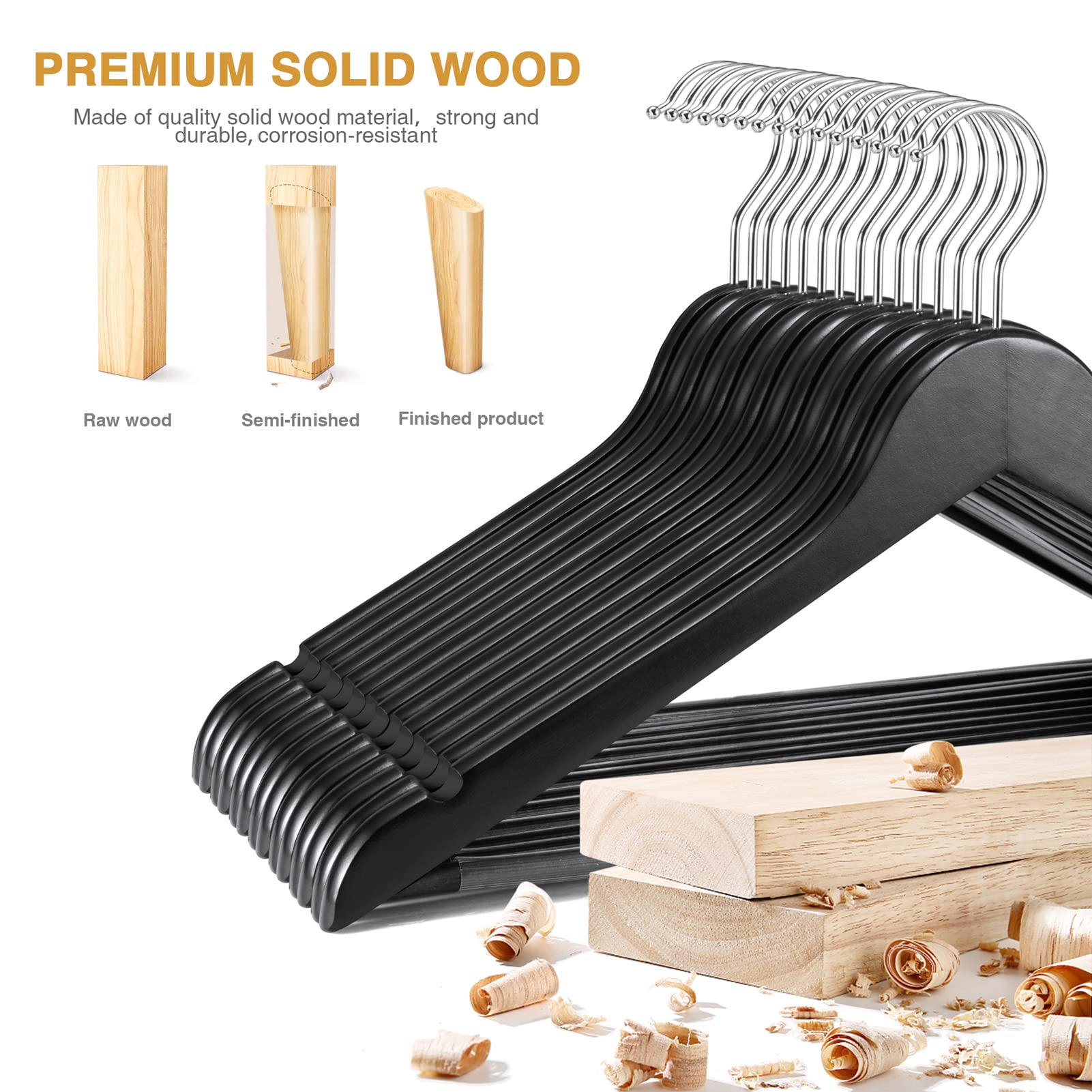 Foto 4 | Perchas De Madera House Day, Color Negro, 30 Unidades, Para Armario - Venta Internacional.