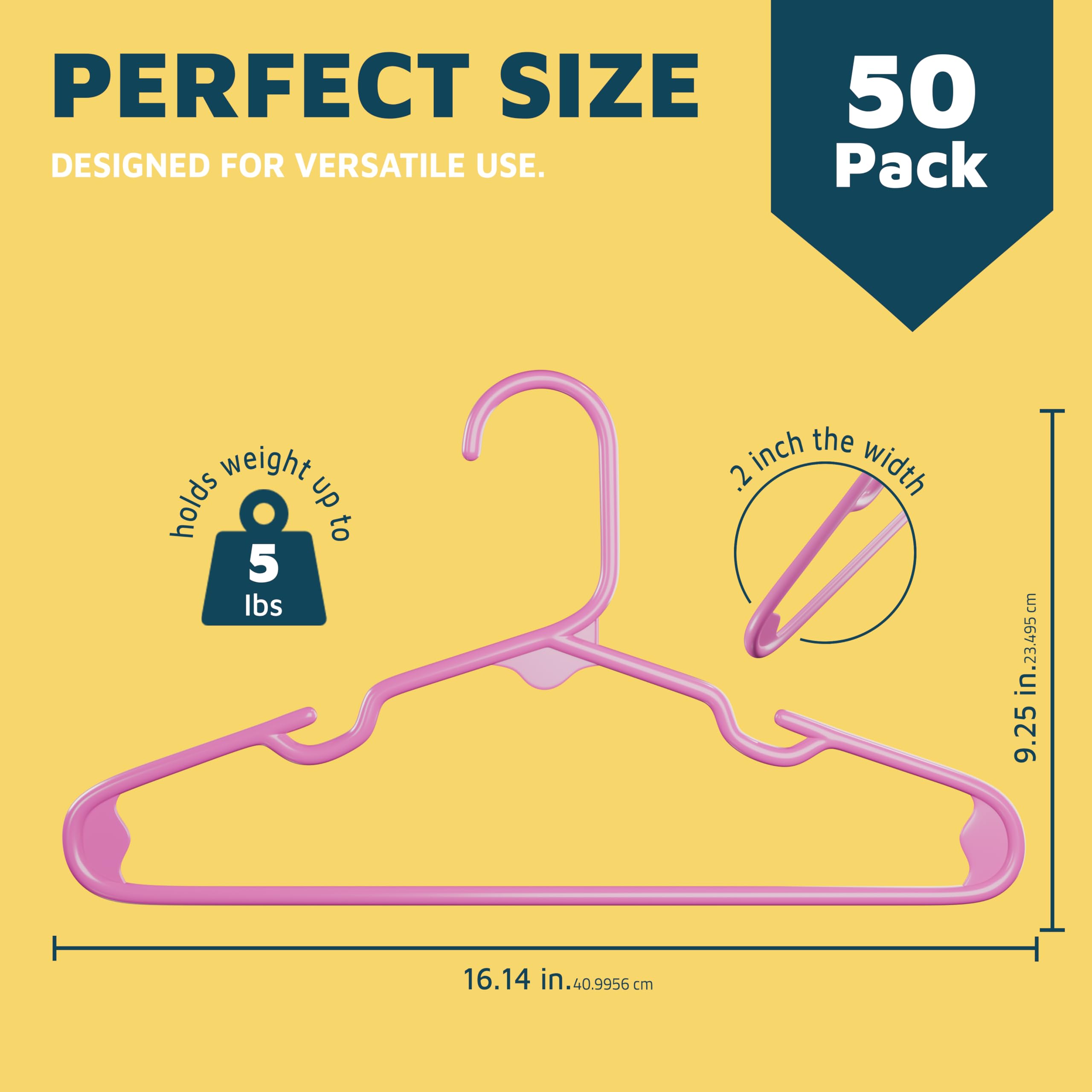 Foto 3 pulgar | Perchas Para Ropa Infantil Lifemaster De Plástico Con Muesca En El Hombro X50 - Venta Internacional.