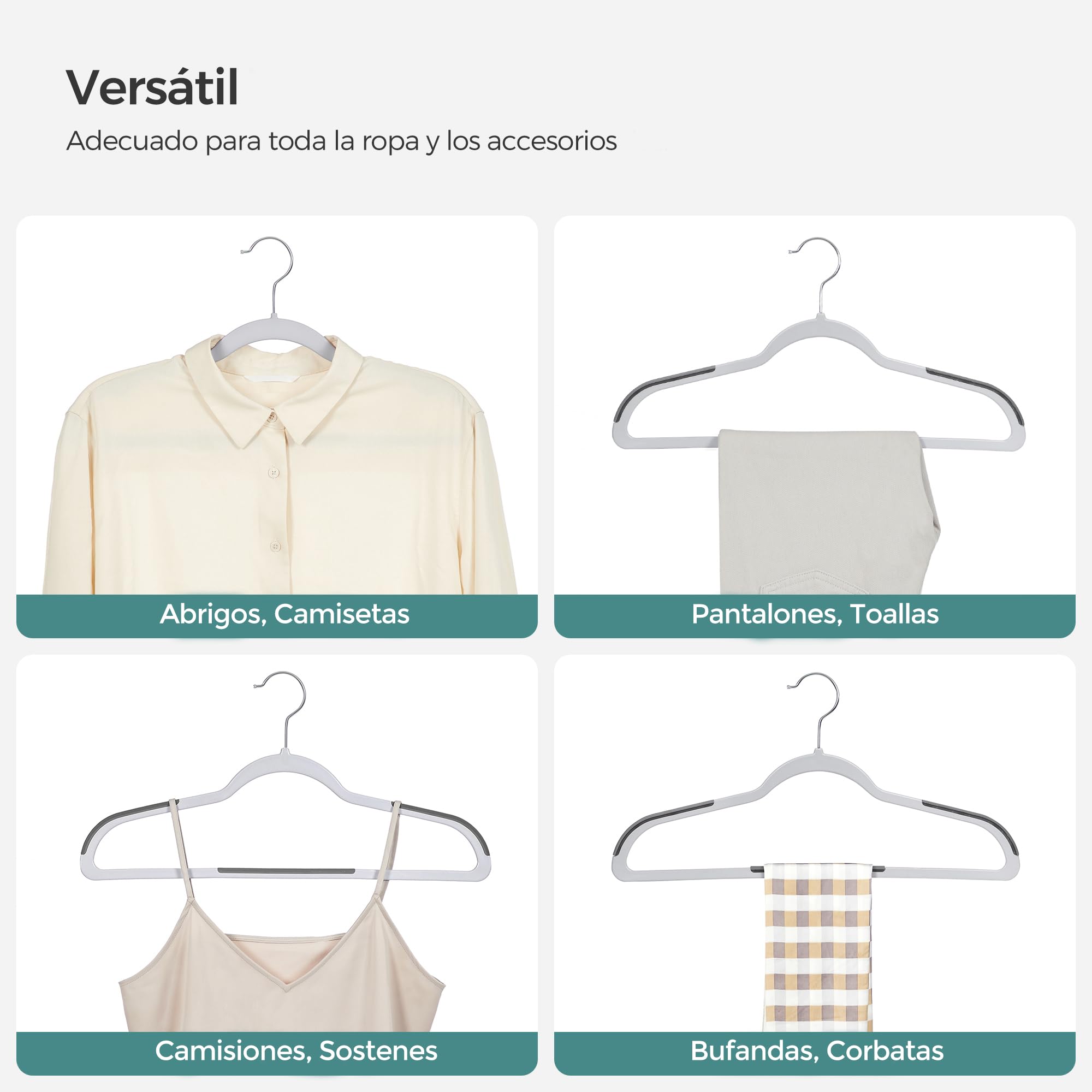 Foto 4 pulgar | Songmics Perchas De Ropa, Paquete De 50 Perchas De Plástico