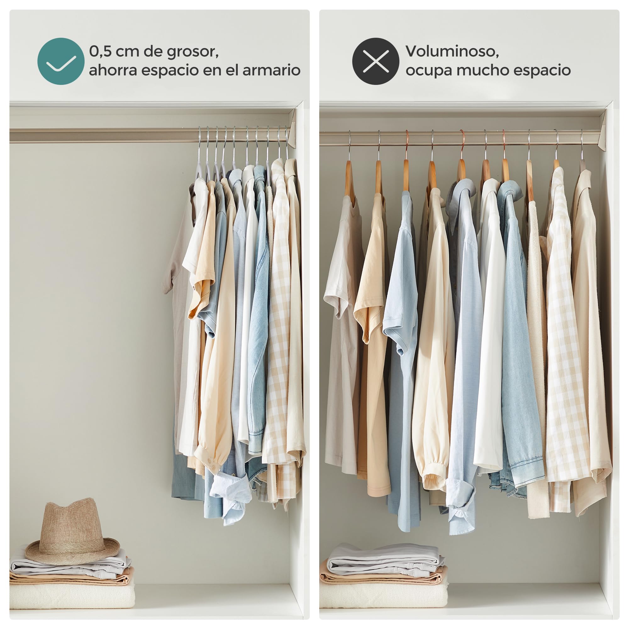 Foto 7 pulgar | Songmics Perchas De Ropa, Paquete De 50 Perchas De Plástico