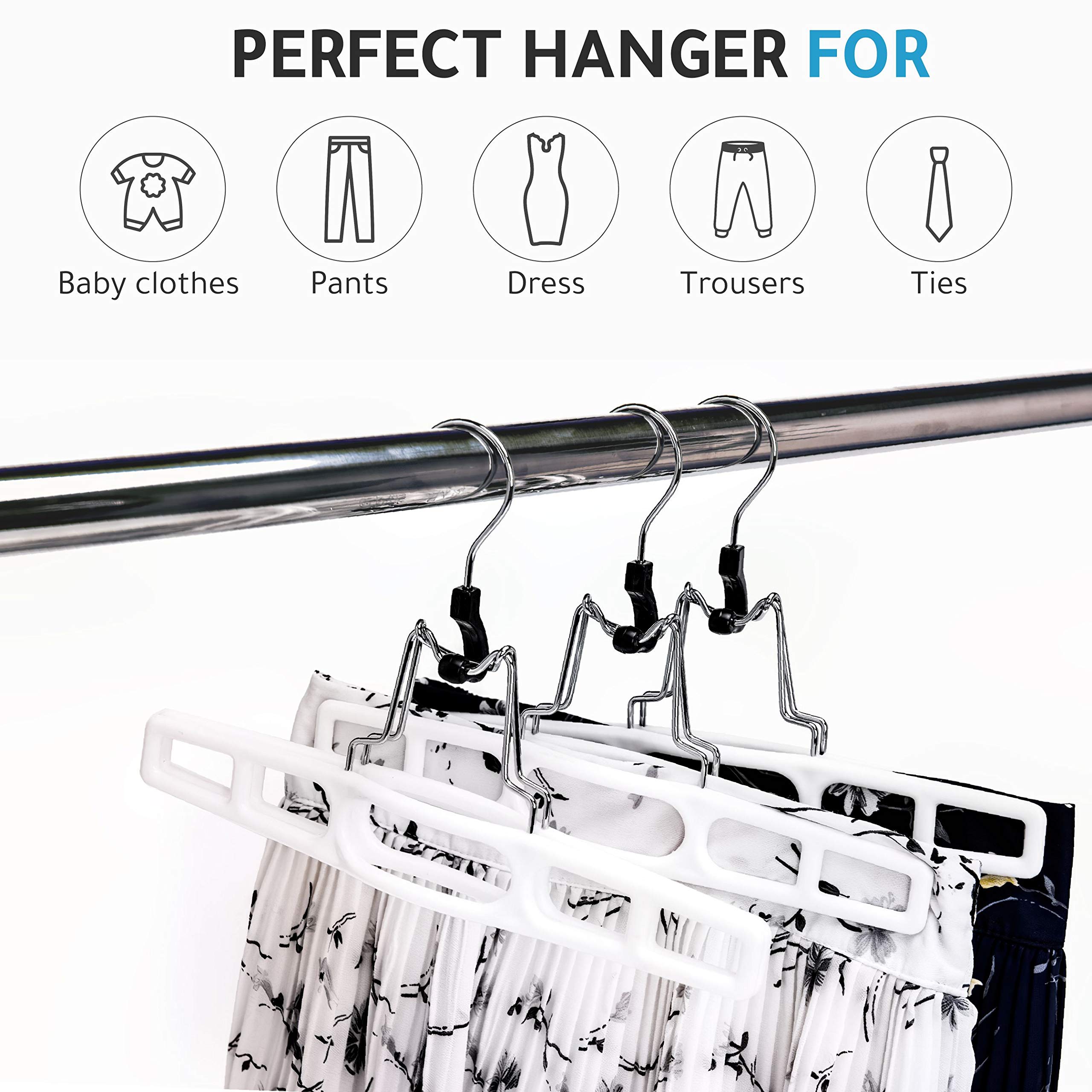 Foto 3 pulgar | Hangers Quality Hangers, Paquete De 80 Unidades, Plástico Blanco Con Cierre - Venta Internacional.