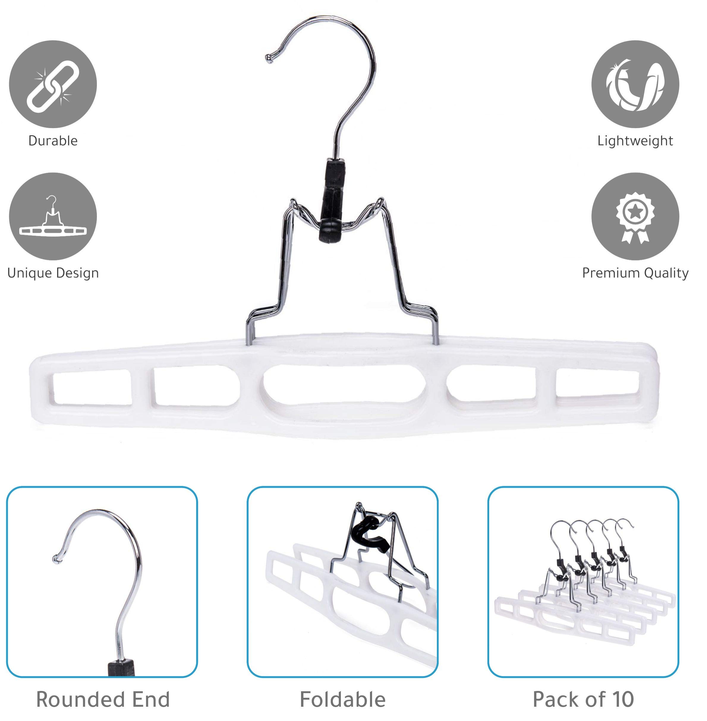 Foto 4 pulgar | Hangers Quality Hangers, Paquete De 80 Unidades, Plástico Blanco Con Cierre - Venta Internacional.