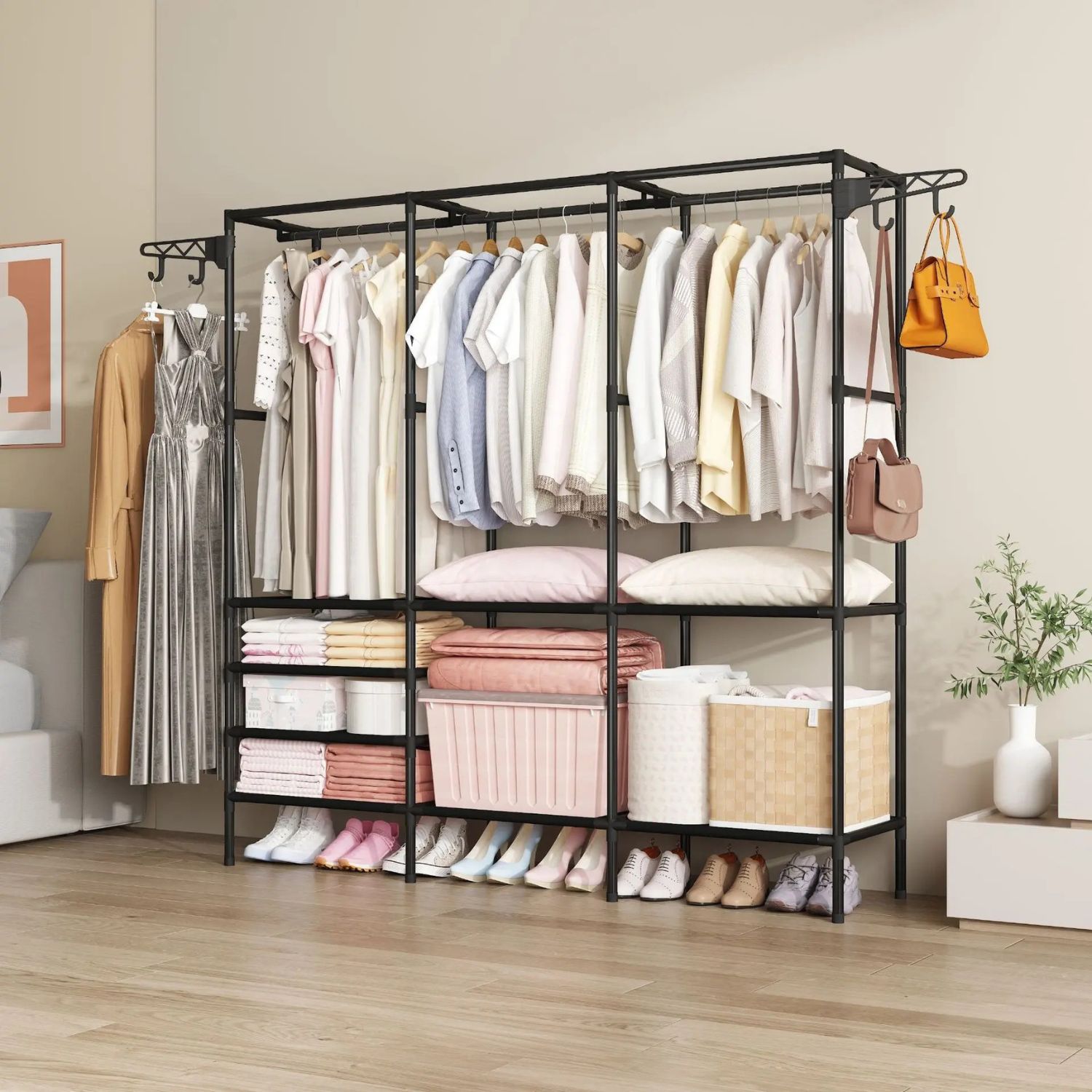 Foto 4 | Closet Armable Para Ropa Bluelander Negro De 3 Divisiones