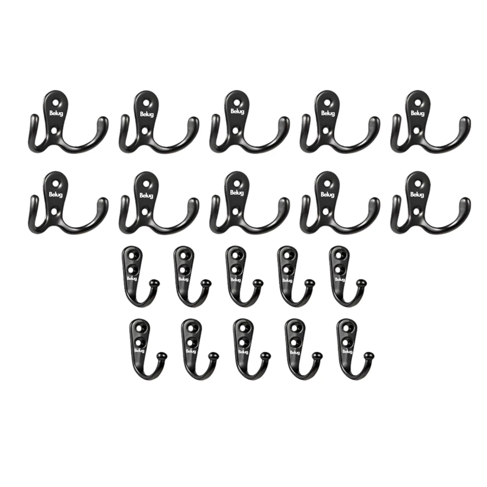 Foto 2 pulgar | 20 Piezas Ganchos Perchero Belug  Acero Inox Colgador Pared Negro