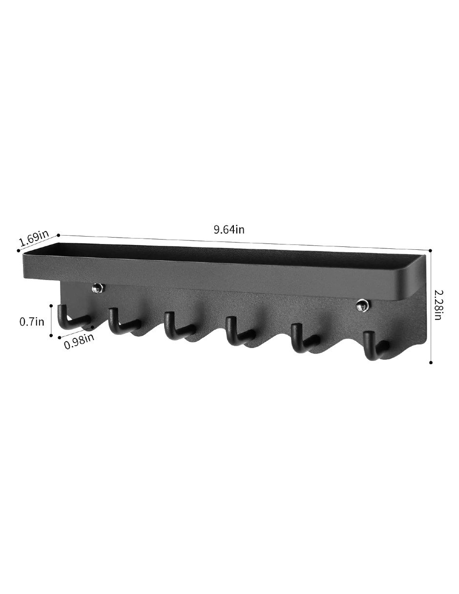 Foto 5 pulgar | Portallaves De Pared Negro + Gratis Termo Güish De Regalo
