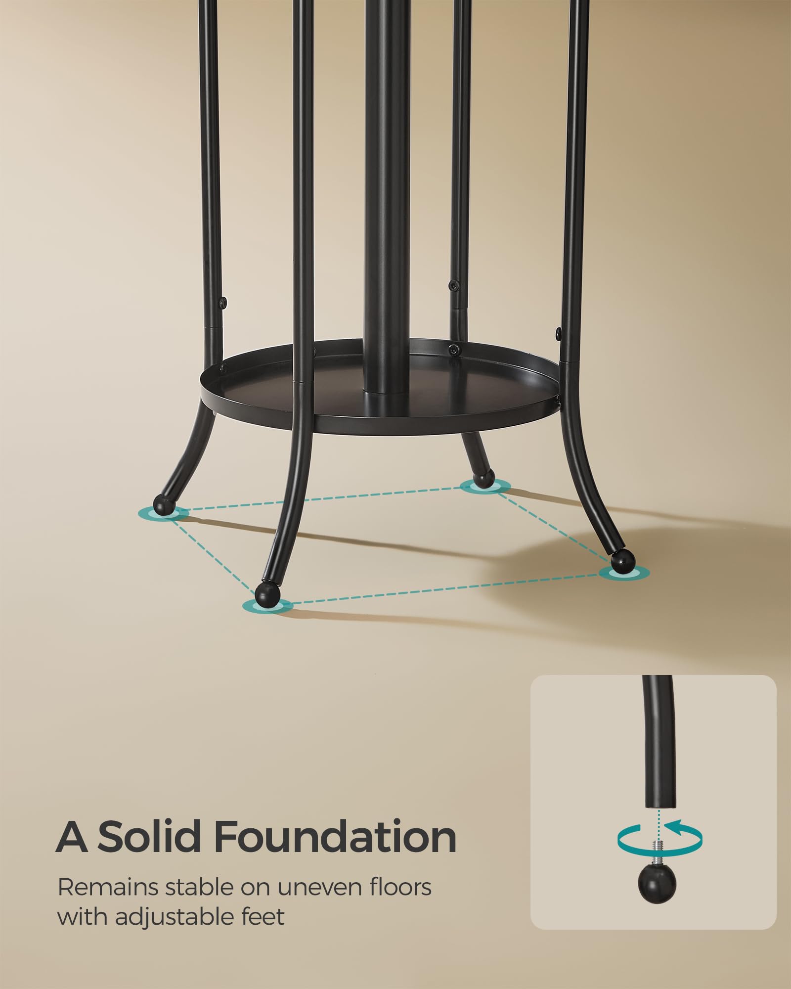 Foto 4 | Perchero Songmics Independiente Con Soporte Para Paraguas De Metal Negro - Venta Internacional.