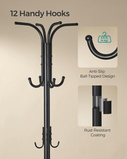 Foto 5 | Perchero Songmics Independiente Con Soporte Para Paraguas De Metal Negro - Venta Internacional.
